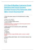 CO Class D Roofing Contractor Exam   Questions And Correct Answers    &lpar;Verified Answers&rpar; Plus Rationales 2026   Q&A&vert; Instant Download Pdf