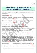 AECN TEST 3 QUESTIONS WITH  DETAILED VERIFIED ANSWERS