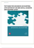 Test Bank For Advanced Accounting&comma; 15th Edition by Joe Ben Hoyle&comma; Schaefer and Doupnik&vert; 9781264798483&vert; LATEST