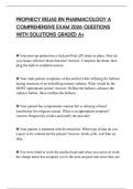 PROPHECY RELIAS RN PHARMACOLOGY A COMPREHENSIVE EXAM 2026 QUESTIONS WITH SOLUTIONS GRADED A&plus;