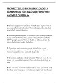 PROPHECY RELIAS RN PHARMACOLOGY A EXAMINATION TEST 2026 QUESTIONS WITH ANSWERS GRADED A&plus;