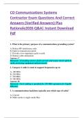 CO Communications Systems  Contractor Exam Questions And Correct  Answers &lpar;Verified Answers&rpar; Plus   Rationale2026 Q&A&vert; Instant Download  Pdf