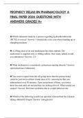 PROPHECY RELIAS RN PHARMACOLOGY A FINAL PAPER 2026 QUESTIONS WITH ANSWERS GRADED A&plus;