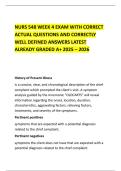 NURS 548 WEEK 4 EXAM WITH CORRECT ACTUAL QUESTIONS AND CORRECTLY WELL DEFINED ANSWERS LATEST ALREADY GRADED A&plus; 2025 &ndash; 2026