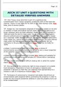 AECN 357 UNIT 4 QUESTIONS WITH  DETAILED VERIFIED ANSWER