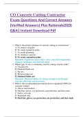 CO Concrete Cutting Contractor  Exam Questions And Correct Answers  &lpar;Verified Answers&rpar; Plus Rationale2026  Q&A&vert; Instant Download Pdf  