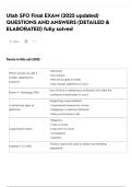 Utah SFO Final EXAM &lpar;2025 updated&rpar; QUESTIONS AND ANSWERS &lpar;DETAILED & ELABORATED&rpar; fully solved