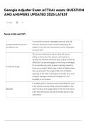 Georgia Adjuster Exam ACTUAL exam&colon; QUESTION AND ANSWERS UPDATED 2025 LATEST