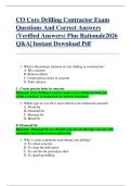 CO Core Drilling Contractor Exam  Questions And Correct Answers  &lpar;Verified Answers&rpar; Plus Rationale2026  Q&A&vert; Instant Download Pdf  
