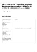 IAHSS Basic Officer Certification Questions Questions and answers EXAM&comma; SOLUTIONS &lpar;MULTIPLE CHOICES&rpar; 100&percnt; correct 2025&excl;