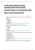 Co Drywall Contractor Exam  Questions And Correct Answers   &lpar;Verified Answers&rpar; Plus Rationales 2026   Q&A &vert; Instant Download Pdf 