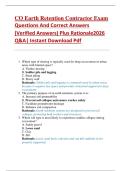CO Earth Retention Contractor Exam  Questions And Correct Answers    &lpar;Verified Answers&rpar; Plus Rationale2026  Q&A&vert; Instant Download Pdf 