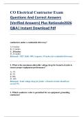 CO Electrical Contractor Exam  Questions And Correct Answers   &lpar;Verified Answers&rpar; Plus Rationale2026  Q&A&vert; Instant Download Pdf  