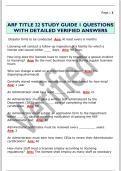 ARF TITLE 22 STUDY GUIDE 1 QUESTIONS  WITH DETAILED VERIFIED ANSWERS