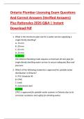 Ontario Plumber Licensing Exam Questions  And Correct Answers &lpar;Verified Answers&rpar;  Plus Rationales 2026 Q&A &vert; Instant  Download Pdf 