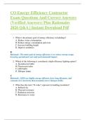 CO Energy Efficiency Contractor  Exam Questions And Correct Answers  &lpar;Verified Answers&rpar; Plus Rationales  2026 Q&A &vert; Instant Download Pdf