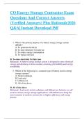 CO Energy Storage Contractor Exam  Questions And Correct Answers  &lpar;Verified Answers&rpar; Plus Rationale2026  Q&A&vert; Instant Download Pdf 