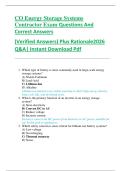 CO Energy Storage Systems  Contractor Exam Questions And  Correct Answers &lpar;Verified Answers&rpar; Plus Rationale2026  Q&A&vert; Instant Download Pdf 