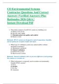CO Environmental Systems  Contractor Questions And Correct  Answers &lpar;Verified Answers&rpar; Plus  Rationales 2026 Q&A &vert;  Instant Download Pdf 