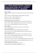 D771 WGU QUANTITATIVE LITERACY EXAM QUESTIONS WITH CORRECT ANSWERS RATED A&plus; 2025&sol;2026