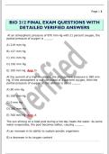 BIO 212 FINAL EXAM QUESTIONS WITH  DETAILED VERIFIED ANSWERS 