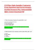 CO Fiber Optic Installer Contractor  Exam Questions And Correct Answers  &lpar;Verified Answers&rpar; Plus  Rationale2026  Q&A&vert; Instant Download Pdf