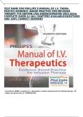 TEST BANK FOR PHILLIPS&rsquo;S MANUAL OF I&period;V&period; THERA- PEUTICS EVIDENCE -BASED PRACTICE FOR INFUSION THERAPY 7TH EDITION LISA GORSKI&vert;UPDATED 2023-2024&vert; COMPLETE GUIDE A&plus;&vert;ALL CHAPTERS AVAILABLE&vert;QUESTIONS AND 100&percnt; CORRECT ANSWERS 