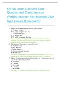 CO Fire Alarm Contractor Exam  Questions And Correct Answers   &lpar;Verified Answers&rpar; Plus Rationales 2026   Q&A &vert; Instant Download Pdf 