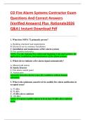 CO Fire Alarm Systems Contractor Exam  Questions And Correct Answers  &lpar;Verified Answers&rpar; Plus  Rationale2026  Q&A&vert; Instant Download Pdf 