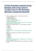 CO Fire Protection Contractor Exam  Questions And Correct Answers  &lpar;Verified Answers&rpar; Plus Rationales  2026 Q&A &vert; Instant Download Pdf 