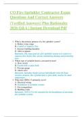 CO Fire Sprinkler Contractor Exam  Questions And Correct Answers   &lpar;Verified Answers&rpar; Plus Rationales  2026 Q&A &vert; Instant Download Pdf