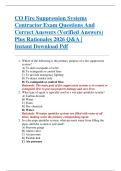 CO Fire Suppression Systems  Contractor Exam Questions And  Correct Answers &lpar;Verified Answers&rpar;  Plus Rationales 2026 Q&A &vert;  Instant Download Pdf
