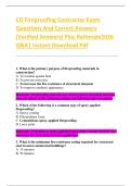 CO Fireproofing Contractor Exam  Questions And Correct Answers  &lpar;Verified Answers&rpar; Plus Rationale2026  Q&A&vert; Instant Download Pdf 
