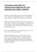 PSI NATIONAL HOME INSPECTOR CERTIFICATION EXAMINATION TEST 2026 QUESTIONS AND CORRECT ANSWERS