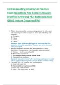 Compilation Bundle for CO Fireproofing Contractor Exams Questions And Correct Answers &lpar;Verified Answers&rpar; Plus Rationale2026 Q&A&vert; Instant Download Pdf