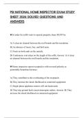 PSI NATIONAL HOME INSPECTOR EXAM STUDY SHEET 2026 SOLVED QUESTIONS AND ANSWERS