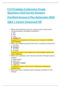 Compilation Bundle for CO Framing Contractor Exams Questions And Correct Answers &lpar;Verified Answers&rpar; Plus Rationale2026 Q&A&vert; Instant Download Pdf