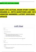 AAPC CPC ACTUAL EXAM   Question 2  Correct  1&period;00 points out of 1&period;00         AAPC CPC ACTUAL EXAM STUDY GUIDE&period;  GRADED A&plus;&period; WITH QUESTIONS AND 100&percnt;  VERIFIED ANSWERS&period; LATEST 2025&sol;2026  UPDATE