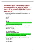 Georgia Earthwork Inspector Exam Practice  Questions And Correct Answers &lpar;Verified  Answers&rpar; Plus Rationales 2026 Q&A &vert; Instant  Download Pdf