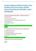 Georgia Underground Utilities Inspector Exam  Questions And Correct Answers &lpar;Verified  Answers&rpar; Plus Rationales 2026 Q&A &vert; Instant  Download Pdf 