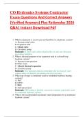 CO Hydronics Systems Contractor  Exam Questions And Correct Answers   &lpar;Verified Answers&rpar; Plus Rationales 2026   Q&A&vert; Instant Download Pdf  