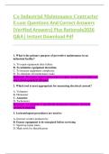 Co Industrial Maintenance Contractor  Exam Questions And Correct Answers    &lpar;Verified Answers&rpar; Plus Rationale2026  Q&A&vert; Instant Download Pdf  