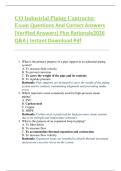 CO Industrial Piping Contractor  Exam Questions And Correct Answers    &lpar;Verified Answers&rpar; Plus Rationale2026  Q&A&vert; Instant Download Pdf 