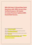   NSG-316 Exam 3&vert; Brand New Exam Questions with 100&percnt; Correct Clear Verified Answers&vert; All Graded A&plus;&vert;Latest Premium Update&vert;100&percnt; Guaranteed Success&period;