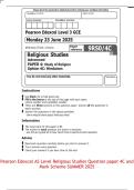 Pearson Edexcel AS Level Religious Studies Question paper 4C and Mark Scheme SUMMER 2025