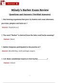Milady&rsquo;s Barber Exam Review &vert; Actual Questions & Verified Correct Answers &vert; 100&percnt; Pass Support