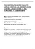 PSM-1 CERTIFICATION LATEST 2026 WITH ACTUAL QUESTIONS AND CORRECT VERIFIED ANSWERS ALREADY GRADED A&plus; 100&percnt; GUARANTEED TO PASS CONCEPTS
