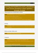 nursing and healthcare exam 3 Questions  and Correct Answers&sol; Latest Update &sol;  Already Graded 