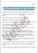 BLS CERTIFICATION EXAM QUESTIONS  WITH DETAILED VERIFIED ANSWERS 
