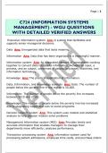 C724 &lpar;INFORMATION SYSTEMS  MANAGEMENT&rpar; - WGU QUESTIONS  WITH DETAILED VERIFIED ANSWERS 